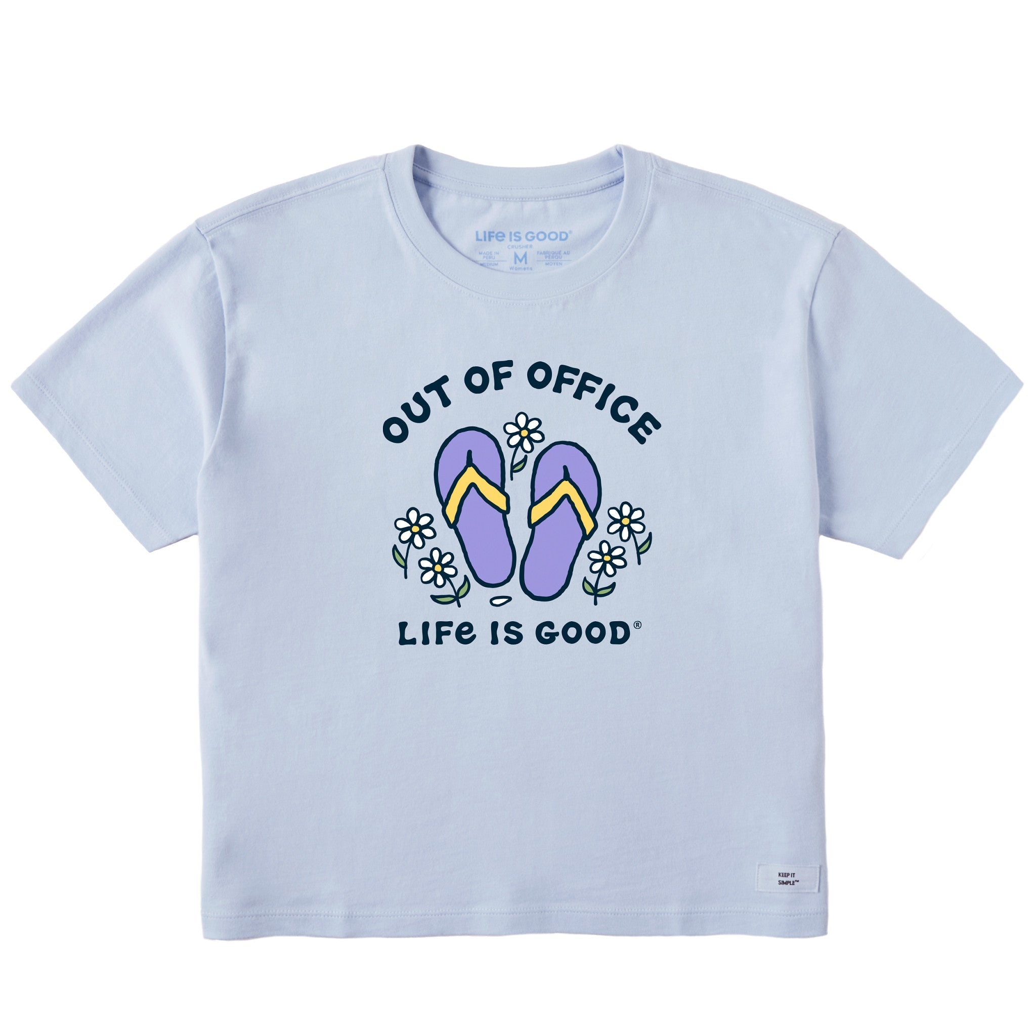 Women's Flip Flops & Daisies Out of Office Short Sleeve Crusher Boxy Tee