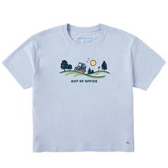 Women's Jackie Golf Cart Vista Out of Office Short Sleeve Crusher Boxy Tee