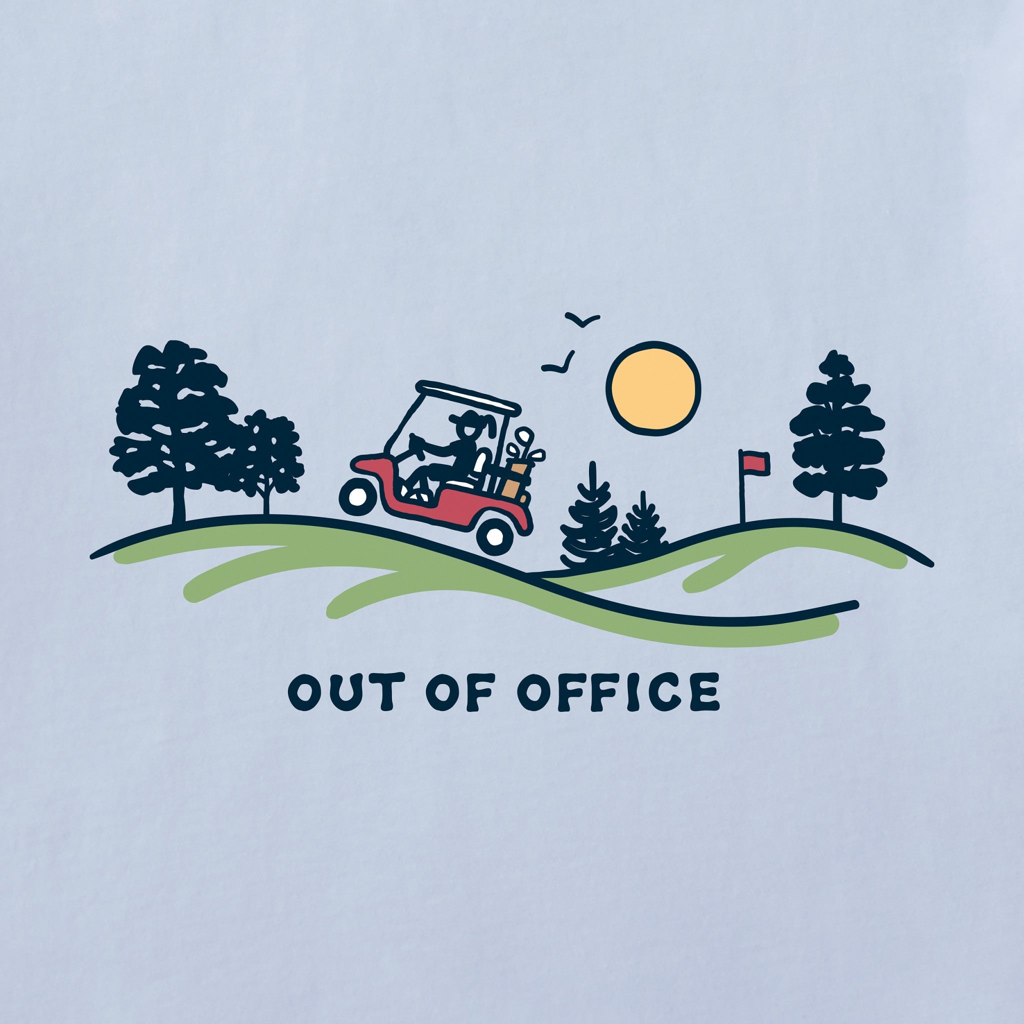 Women's Jackie Golf Cart Vista Out of Office Short Sleeve Crusher Boxy Tee