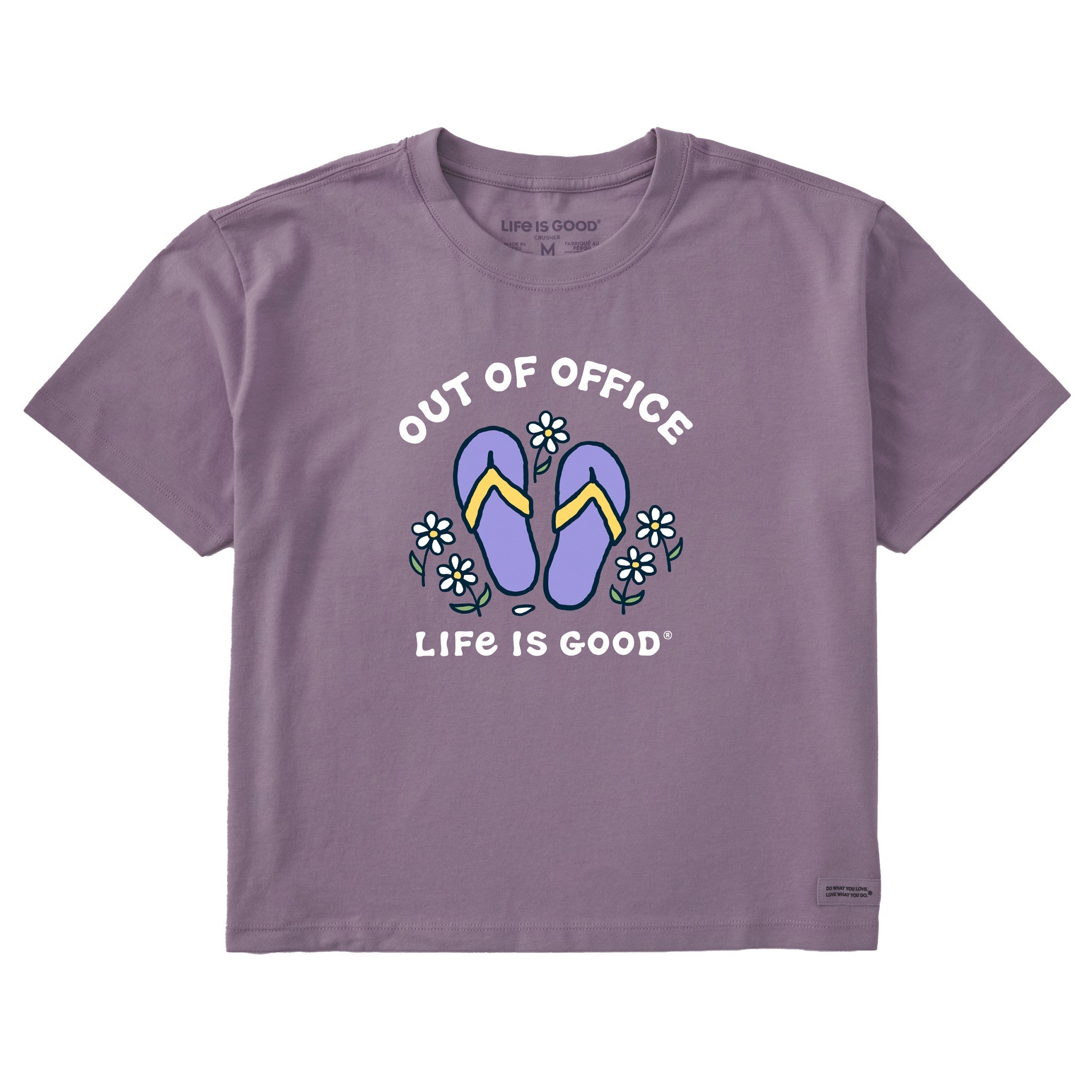 Women's Flip Flops & Daisies Out of Office Short Sleeve Crusher Boxy Tee