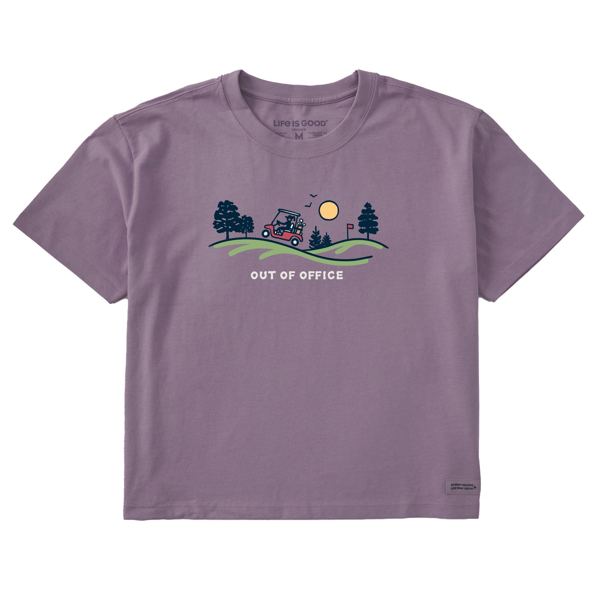 Women's Jackie Golf Cart Vista Out of Office Short Sleeve Crusher Boxy Tee
