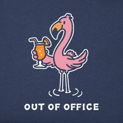 Women's Flamingo Cocktail Out of Office Short Sleeve Crusher Boxy Tee