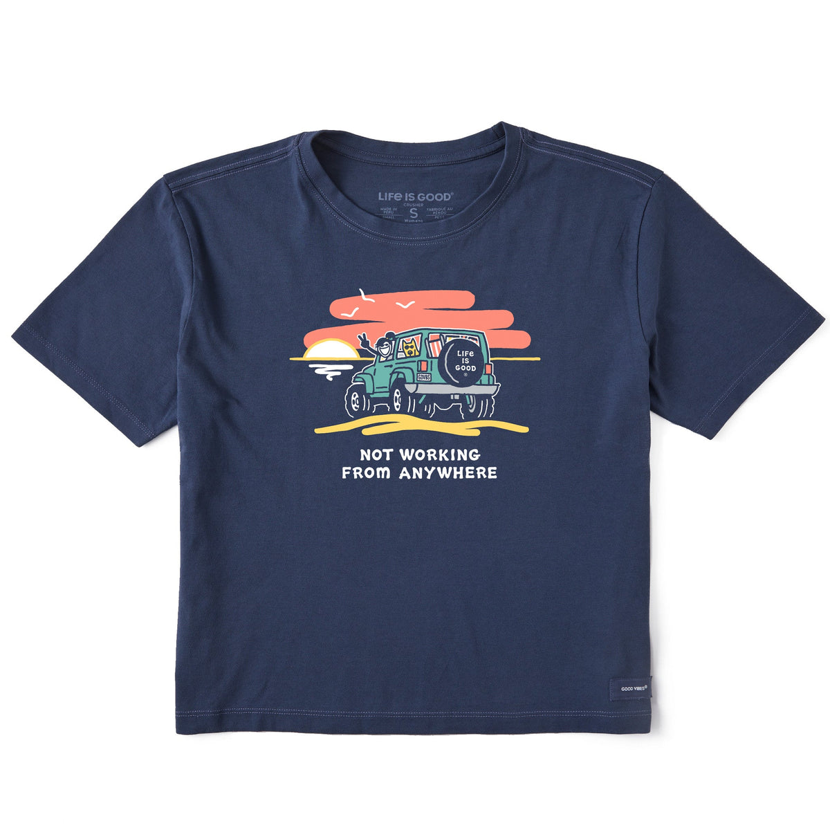 Women's Jackie and Rocket 4x4 Not Working Short Sleeve Crusher Boxy Tee