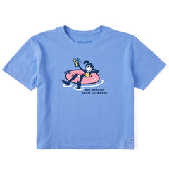 Women's Inner Tube Jackie Not Working Short Sleeve Crusher Boxy Tee