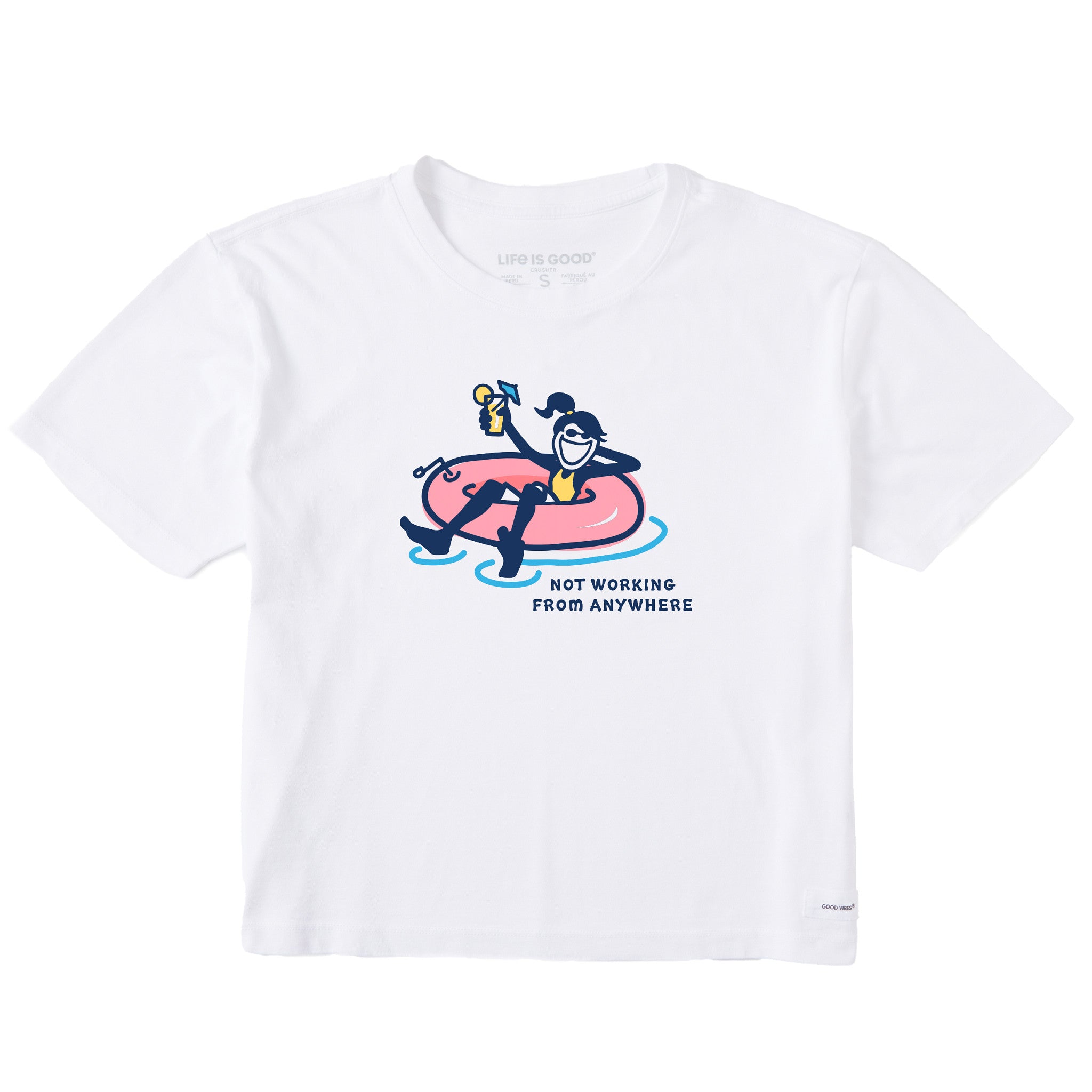 Women's Inner Tube Jackie Not Working Short Sleeve Crusher Boxy Tee
