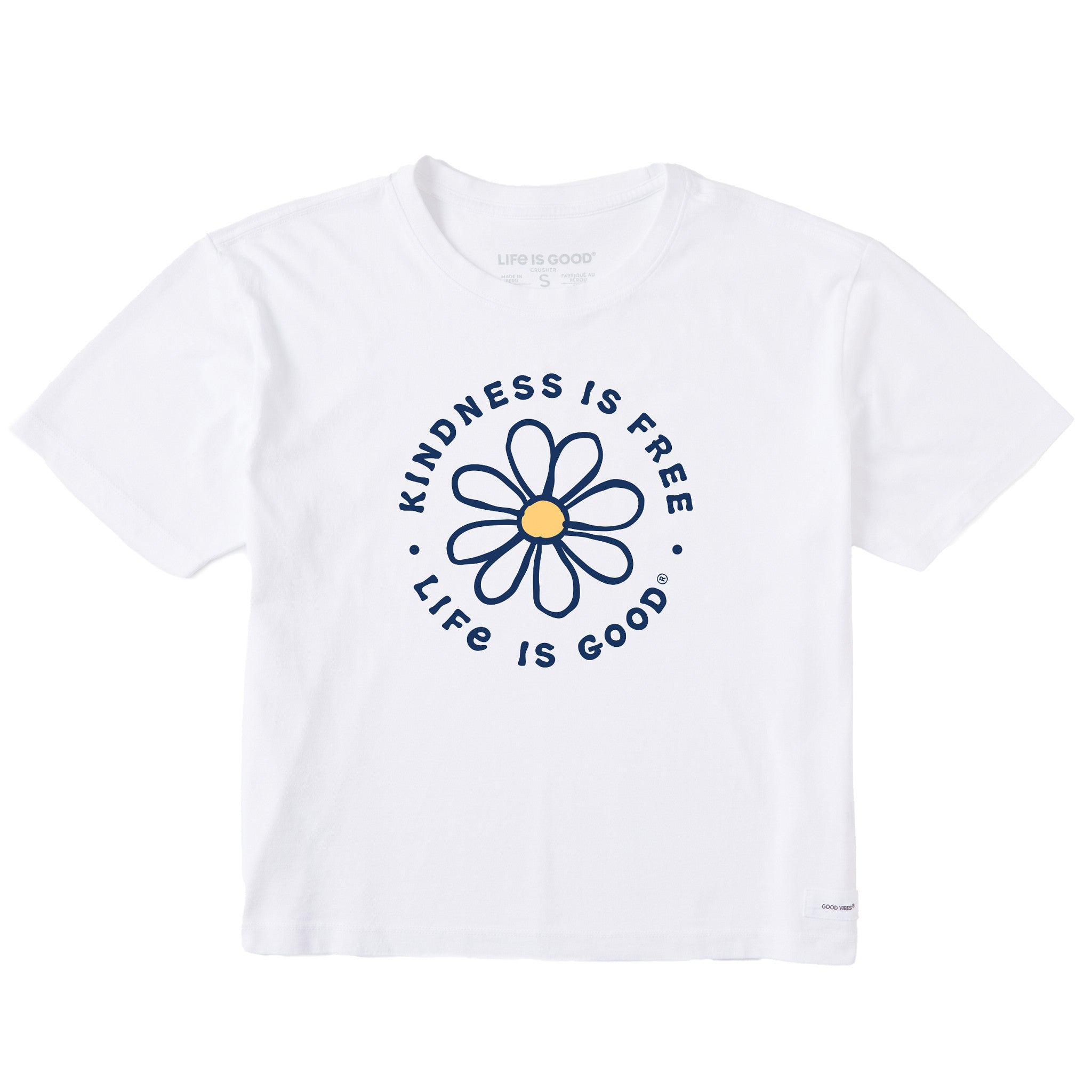 Women's Kindness is Free Daisy Short Sleeve Crusher Boxy Tee