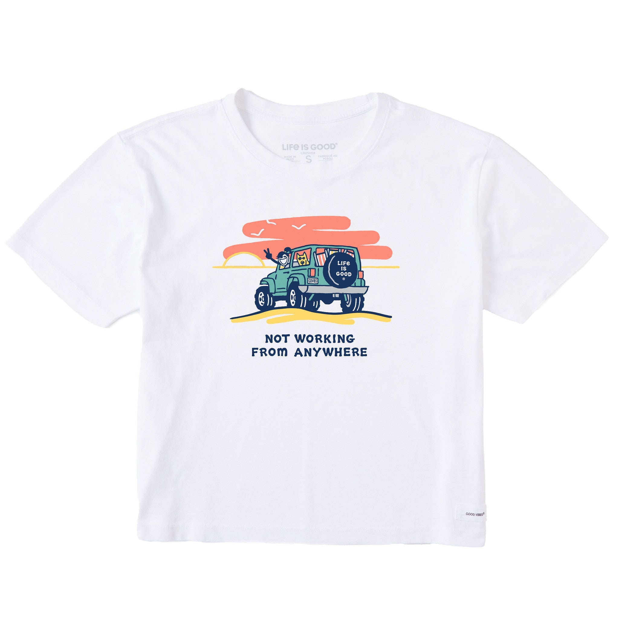 Women's Jackie and Rocket 4x4 Not Working Short Sleeve Crusher Boxy Tee
