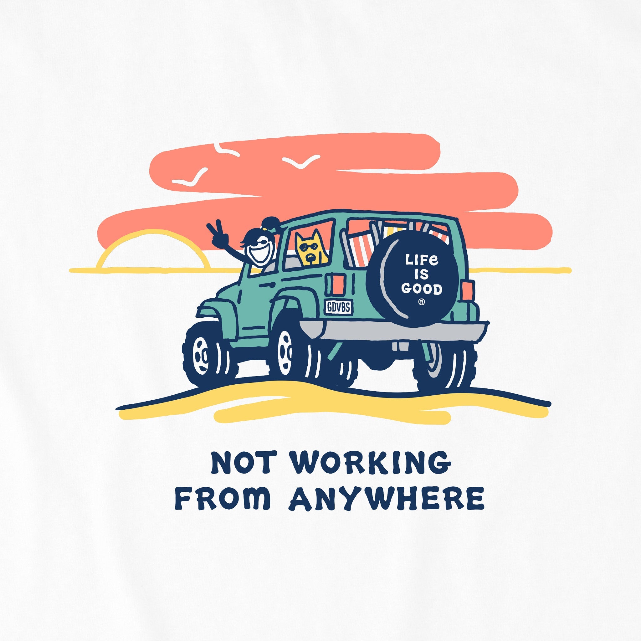 Women's Jackie and Rocket 4x4 Not Working Short Sleeve Crusher Boxy Tee