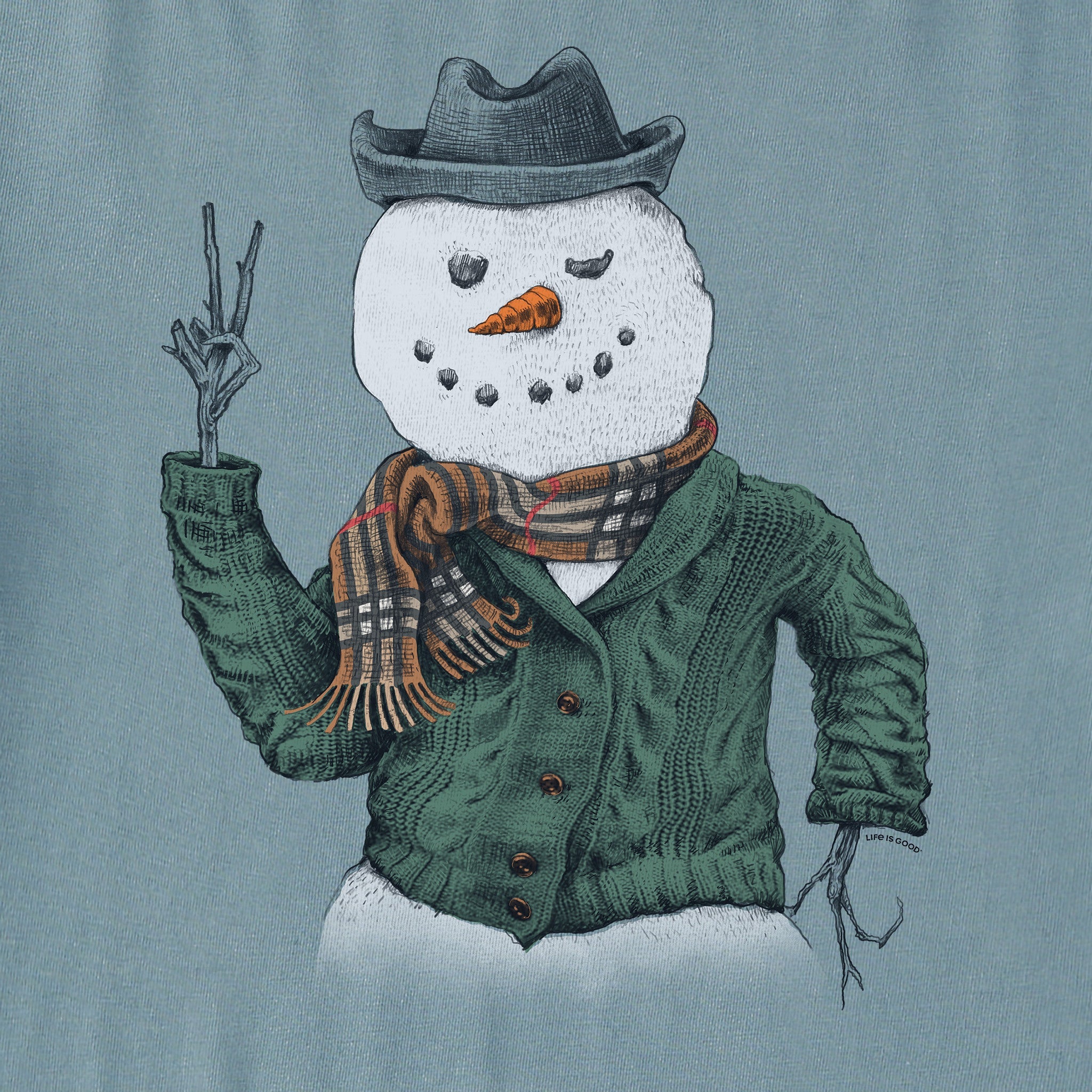 Men's Sweater Snowman Long Sleeve Crusher Tee
