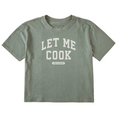 Women's Let Me Cook Arch Short Sleeve Crusher Boxy Tee