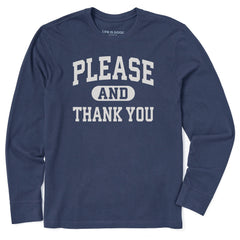 Men's Please and Thank You Arch Long Sleeve Crusher Tee