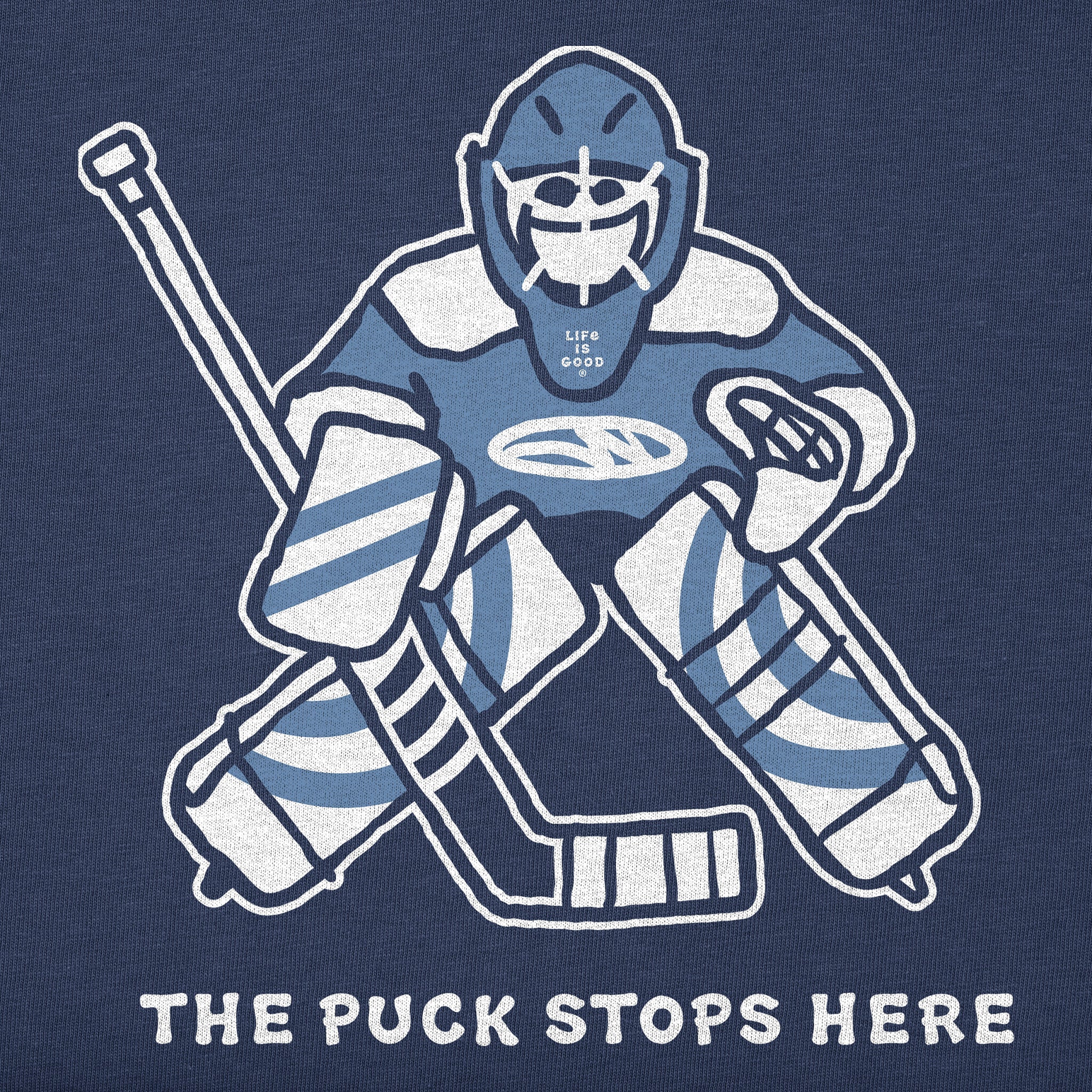 Kids The Puck Stops Here Long Sleeve Crusher Tee