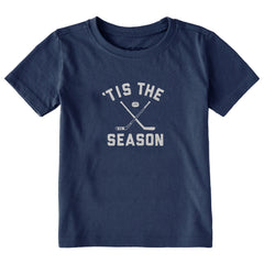 Toddler Tis the Season Hockey Short Sleeve Crusher Tee