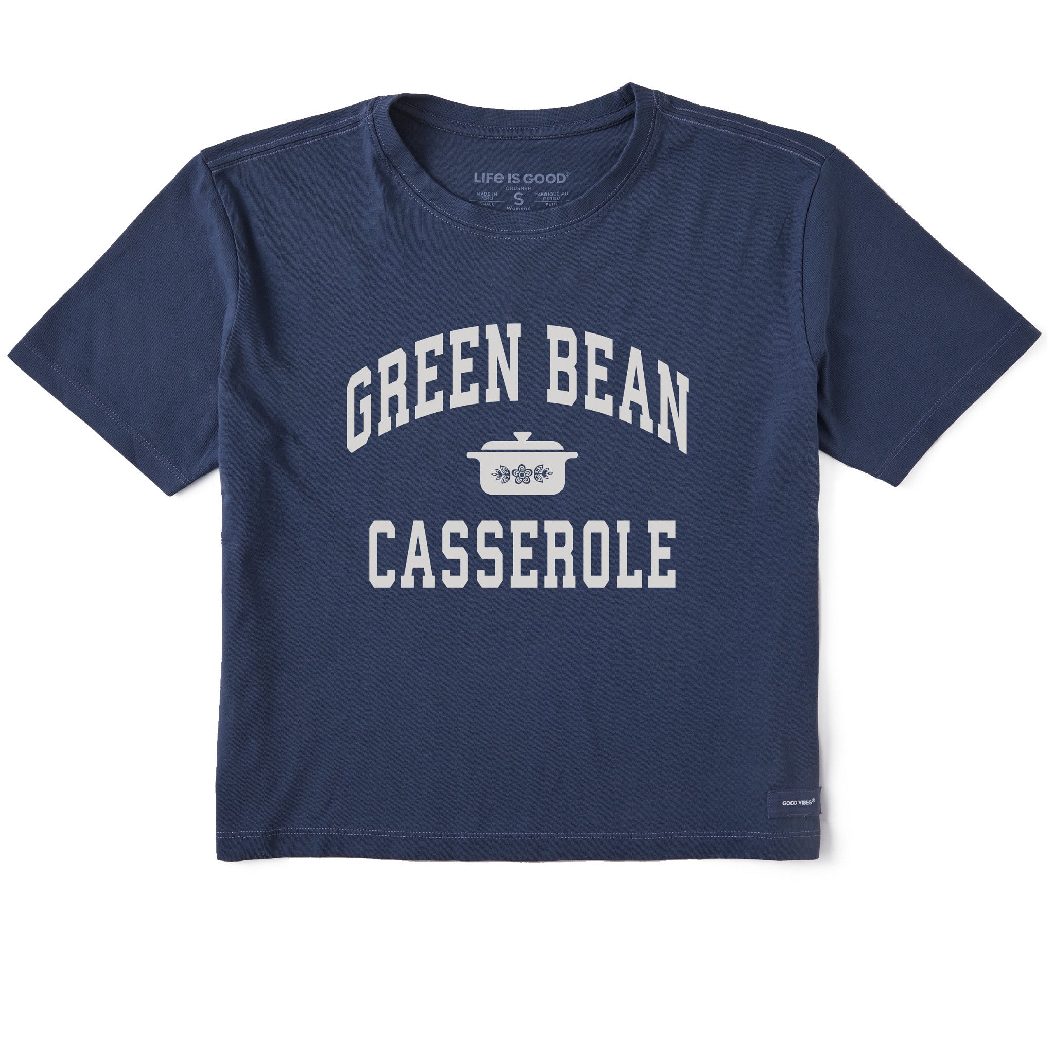 Women's Green Bean Casserole Athletic Arch Short Sleeve Crusher Boxy Tee