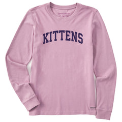 Women's Kittens Arch Long Sleeve Crusher Tee