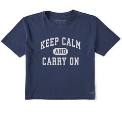 Women's Keep Calm Arch Short Sleeve Crusher Boxy Tee