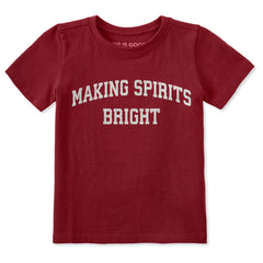 Toddler Making Spirits Bright Arch Short Sleeve Crusher Tee