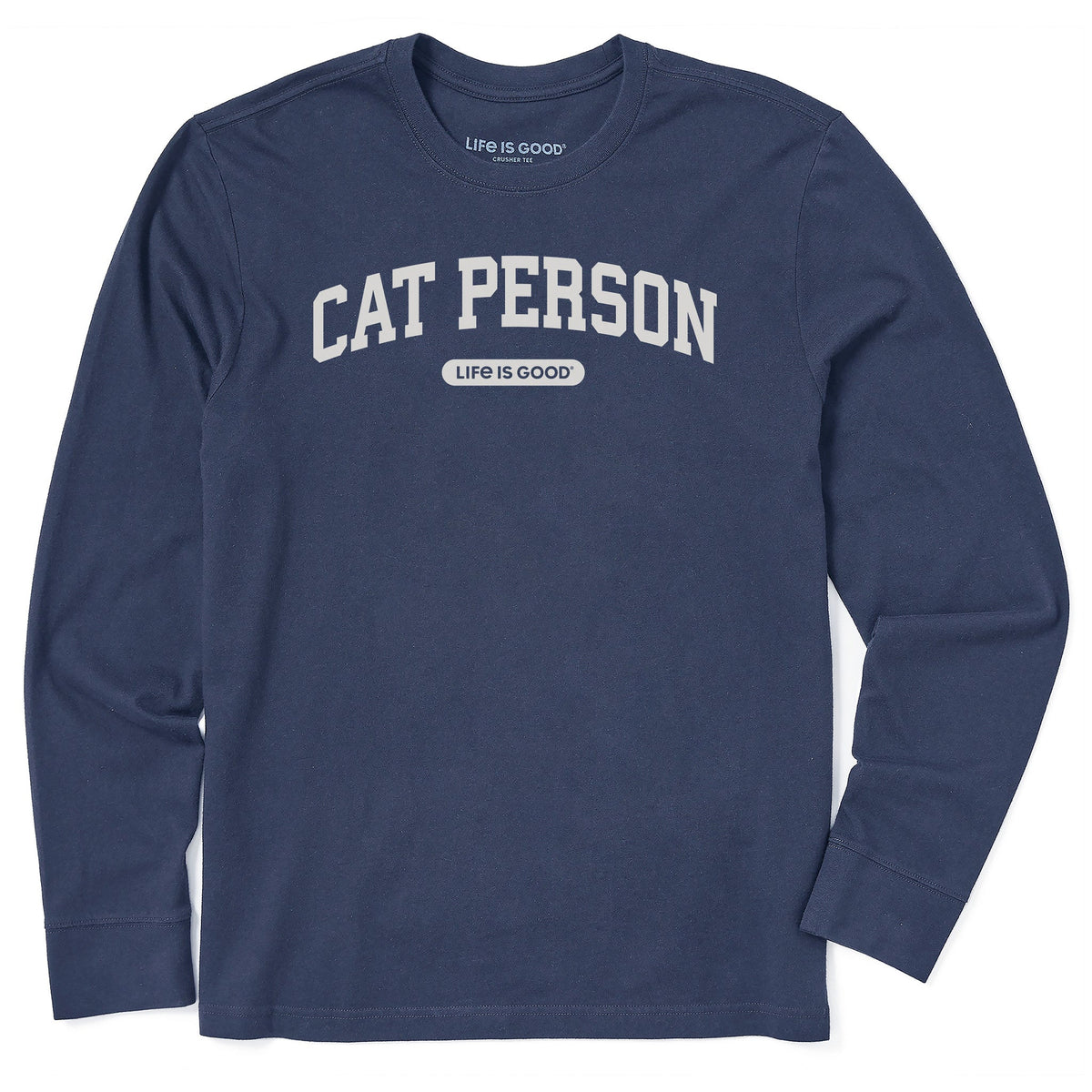 Men's A Cat Person Arch Long Sleeve Crusher Tee