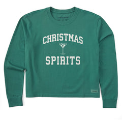 Women's Christmas Spirits Arch Long Sleeve Crusher Boxy Tee