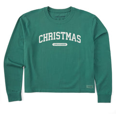 Women's Christmas Arch Long Sleeve Crusher Boxy Tee