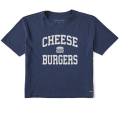 Women's Cheeseburgers Arch Short Sleeve Crusher Boxy Tee