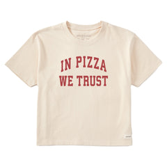 Women's In Pizza We Trust Arch Short Sleeve Crusher Boxy Tee