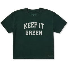 Women's Keep it Green Arch Short Sleeve Crusher Boxy Tee