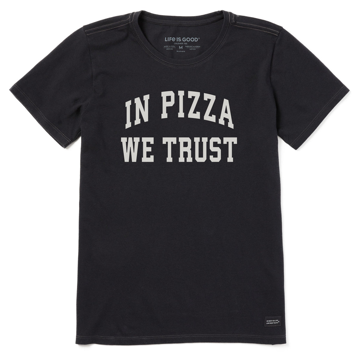 Women's In Pizza We Trust Arch Short Sleeve Crusher Tee