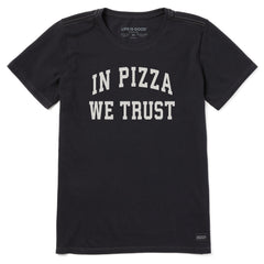Women's In Pizza We Trust Arch Short Sleeve Crusher Tee