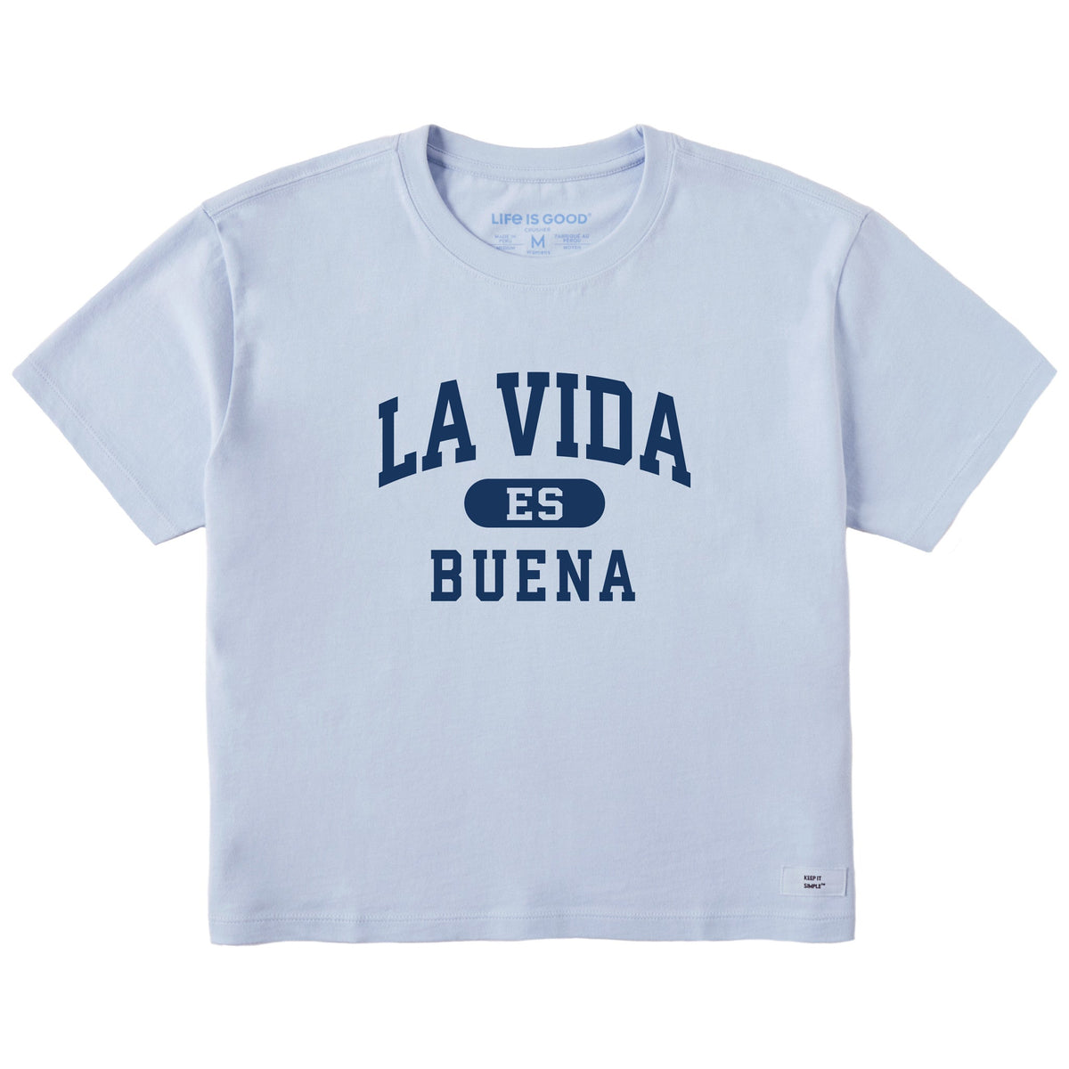 Women's La Vida Es Buena Arch Short Sleeve Crusher Boxy Tee