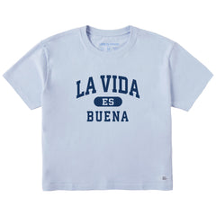 Women's La Vida Es Buena Arch Short Sleeve Crusher Boxy Tee