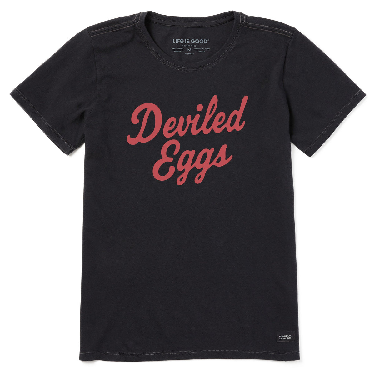 Women's Deviled Eggs Script Short Sleeve Crusher Tee
