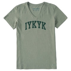 Women's IYKYK Arch Short Sleeve Crusher Vee