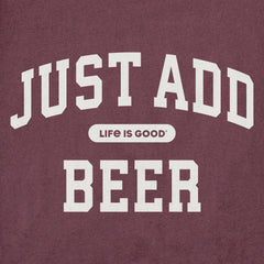 Men's Just Add Beer Arch Long Sleeve Crusher Tee