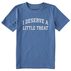 Kids I Deserve a Little Treat Arch Short Sleeve Crusher Tee