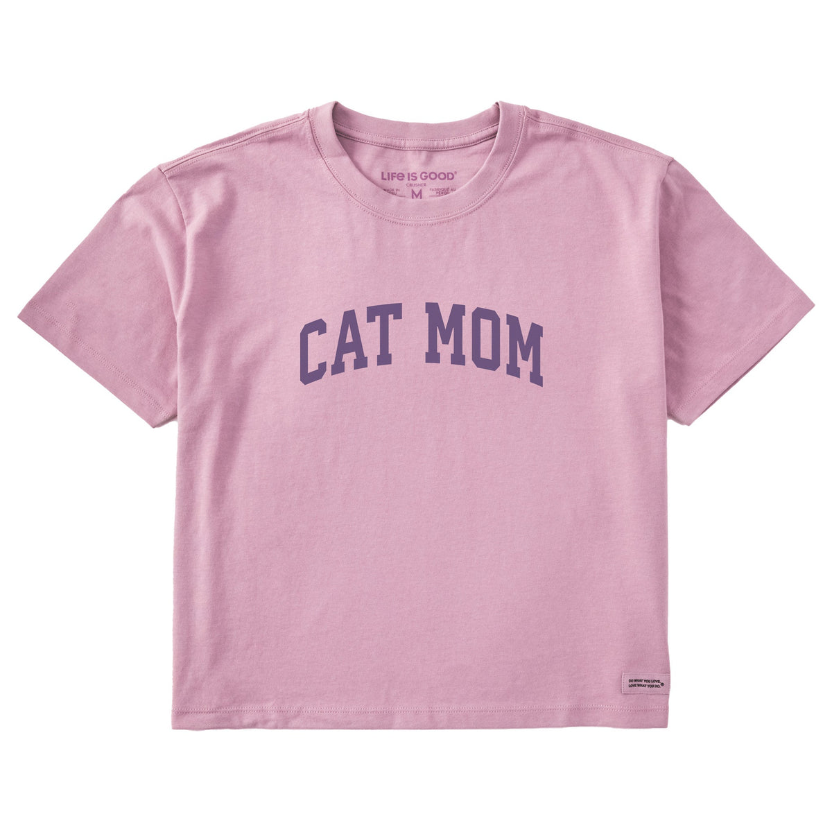 Women's Cat Mom Arch Short Sleeve Crusher Boxy Tee