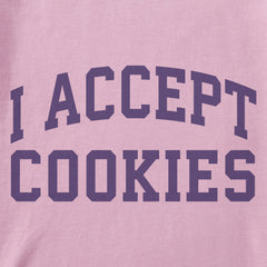 Women's I Accept Cookies Arch Short Sleeve Crusher Boxy Tee