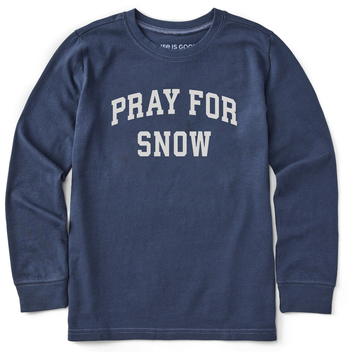Kids Pray for Snow ARch Long Sleeve Crusher Tee