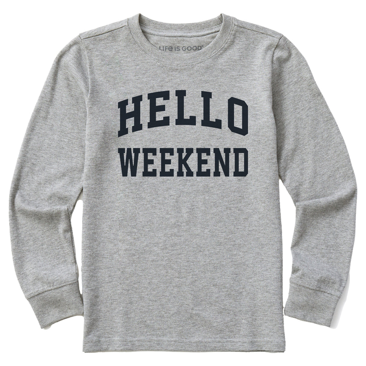 Kids Hello Weekend Arch Long Sleeve Crusher Tee