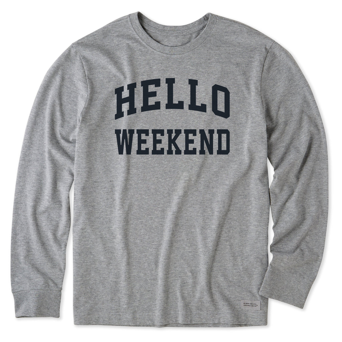 Men's Hello Weekend Arch Long Sleeve Crusher Tee