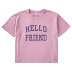 Women's Hello Friend Arch Short Sleeve Crusher Boxy Tee