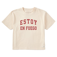 Women's Estoy En Fuego Arch Short Sleeve Crusher Boxy Tee