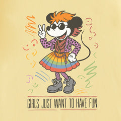 Kids Girls Just Wanna Have Fun in the 80s Short Sleeve Crusher Tee