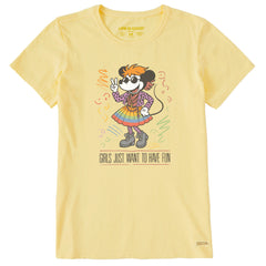 Women's Girls Just Wanna Have Fun in the 80s Short Sleeve Crusher Tee