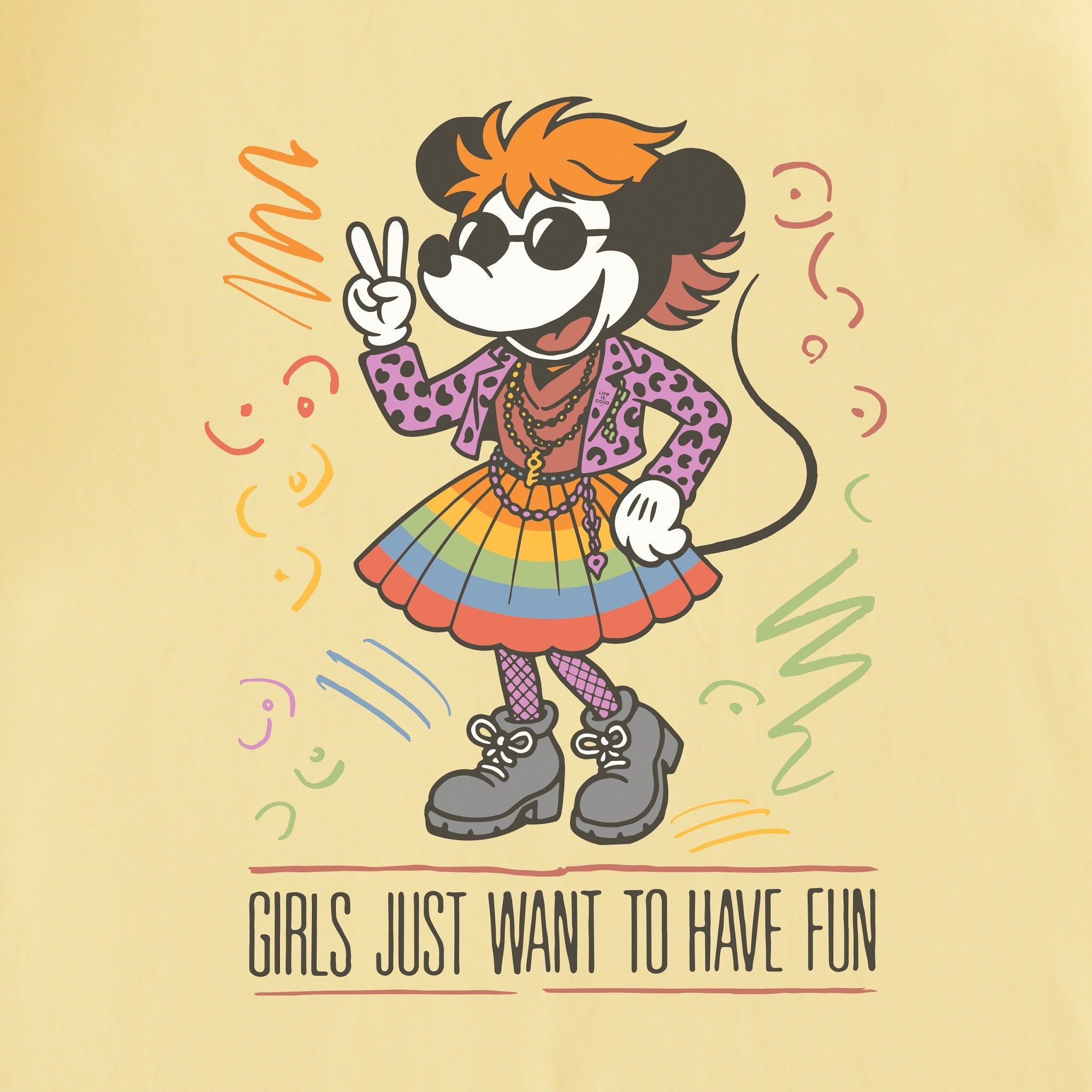 Women's Girls Just Wanna Have Fun in the 80s Short Sleeve Crusher Tee