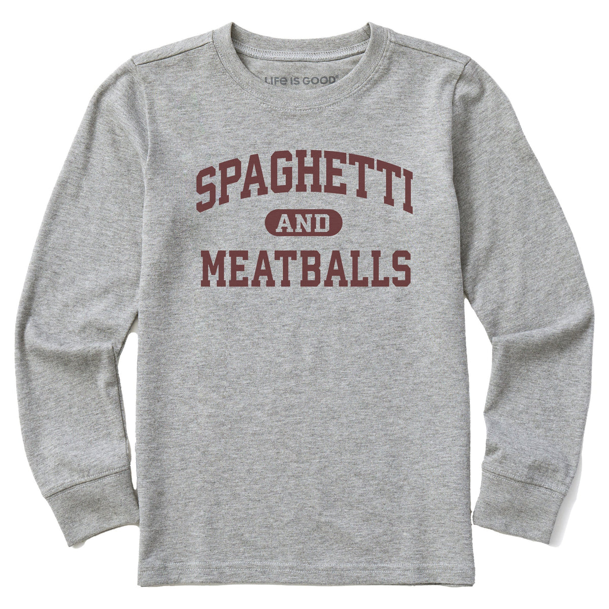 Kids Spaghetti and Meatballs Arch Long Sleeve Crusher Tee