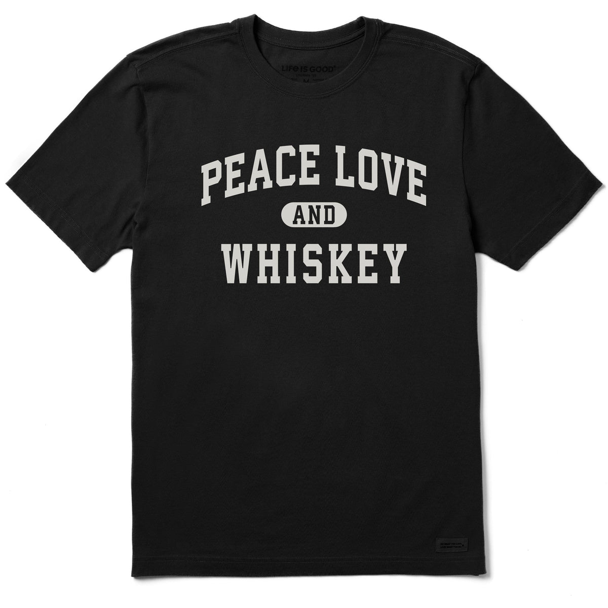Men's Peace Love and Whiskey Arch Short Sleeve Crusher Tee