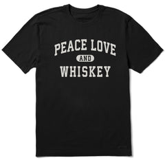 Men's Peace Love and Whiskey Arch Short Sleeve Crusher Tee
