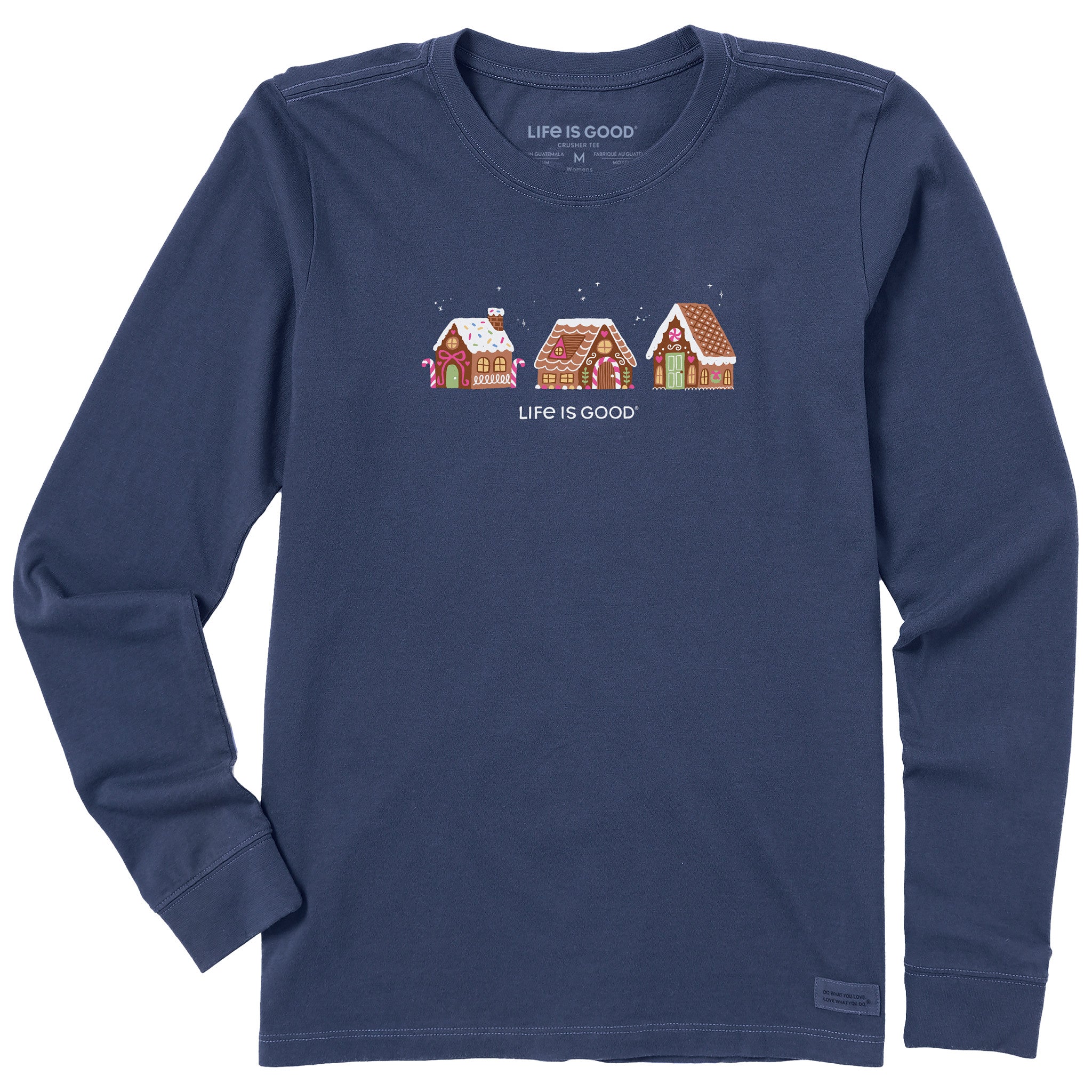 Women's Gingerbread House Trio Long Sleeve Crusher Tee