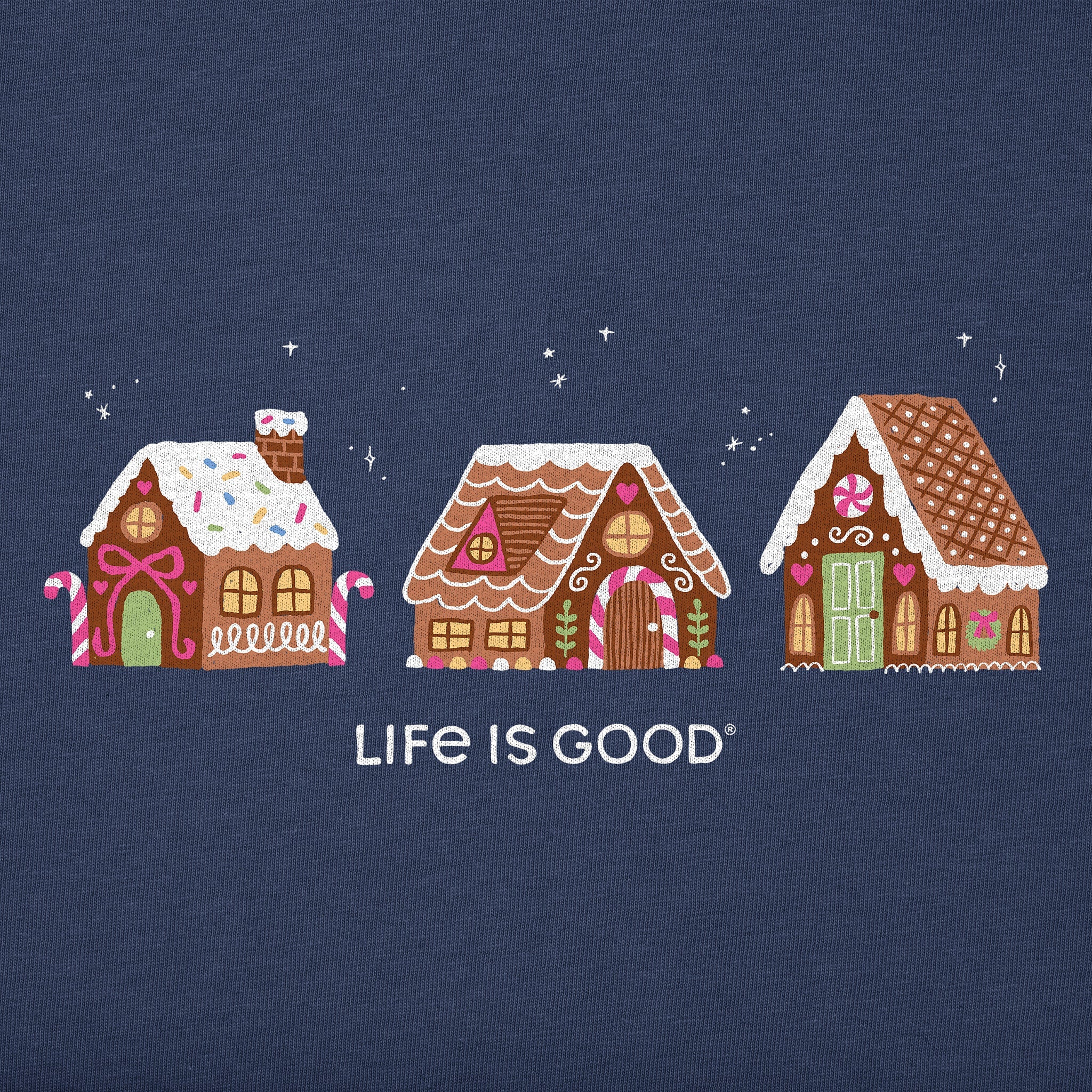 Women's Gingerbread House Trio Long Sleeve Crusher Tee